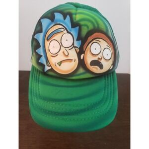 Rick And Morty Spray Paint Hat Cap Snapbacj Rare Green White